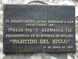 Commemorative plaque Aztec Stadium