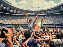 Maradona festeja en México 86