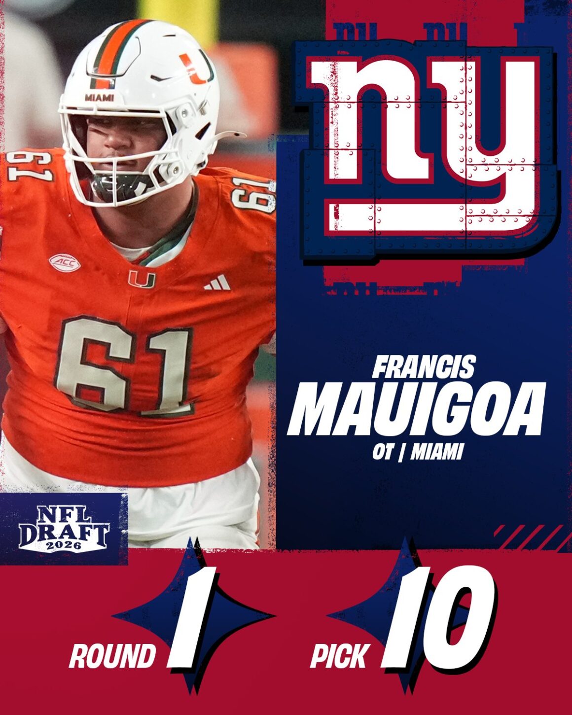 Francis Mauigoa NY Giants 2026